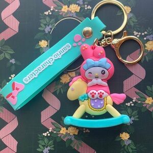 My Melody on Rocking Horse Keychain